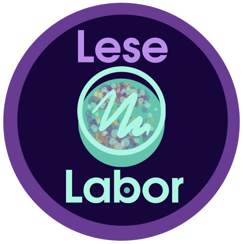 Leselabor Logo, Petrischale mit Bakterienkultur.